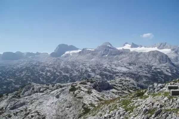 pohled na Dachstein z Krippensteinu